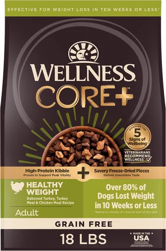 Miniatura 12 de Wellness CORE+ Alimento seco para perros con trozos liofilizados, sin granos, alta proteína, natural, receta de caza silvestre con pato, cordero