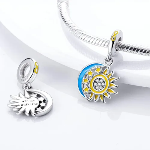Miniatura 128 de MULA - Dijes de plata de ley 925 para pulseras y collares, colgantes de letras para la familia, cuentas de viaje en avión, dijes de árbol