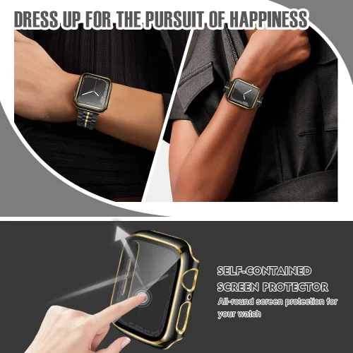 Miniatura 2 de top4cus Carcasa de 38mm compatible con Apple Watch, con protector de pantalla de vidrio templado incorporado, cubierta de PC para iWatch Series