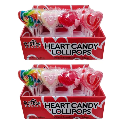 Miniatura 8 de Fusion Select 24 paletas en forma de corazón – Lollipop dulce corazón para rellenos de bolsas de fiesta, rellenos de piñata – Ideal para el día