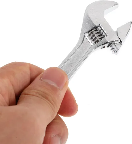 Miniatura 4 de Mini llave ajustable de 4 pulgadas y 2.5 pulgadas, llave negra con herramienta de moleteado manual de cadena para mantenimiento de reparación