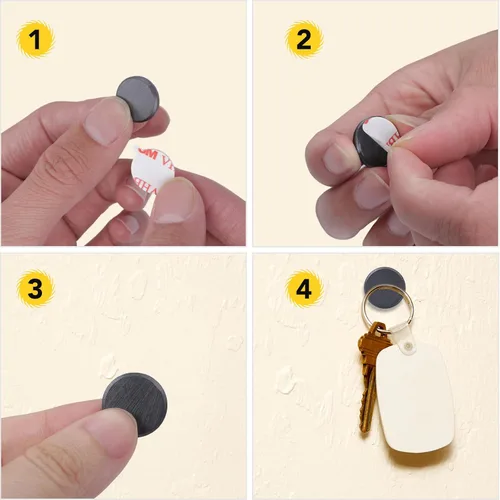 Miniatura 5 de TRYMAG Pequeños imanes de cerámica para manualidades con respaldo adhesivo, 70 piezas de imanes de disco redondos, imán de cerámica de círculo