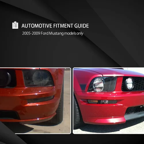 Miniatura 5 de Autozensation Compatible con Ford Mustang Gt V6 L+R 2005-2009, carcasa negra, luces de parachoques de lente transparente
