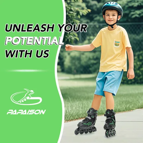 Miniatura 2 de PAPAISON Patines en línea para niños de 5 a 8 años, 8 a 12 años, tamaño ajustable, patines con cuchillas para principiantes para niños y jóvenes