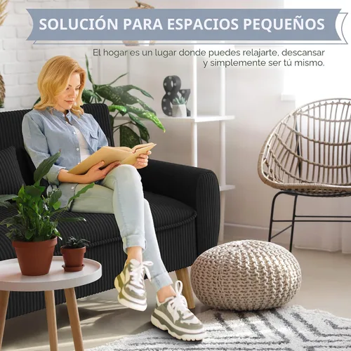 Miniatura 4 de Shintenchi Sofá Loveseat Pequeño y Moderno, Sofá de 2 Asientos Tapizado en Tela de Mediados de Siglo, Muebles Love Seats para Espacios Pequeños