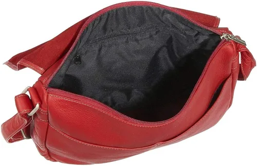 Miniatura 2 de Le Donne Bolso de cuero con solapa completa sobre el hombro, cruzado de cuero Vaquetta colombiano de grano completo, 13" x 10" x4
