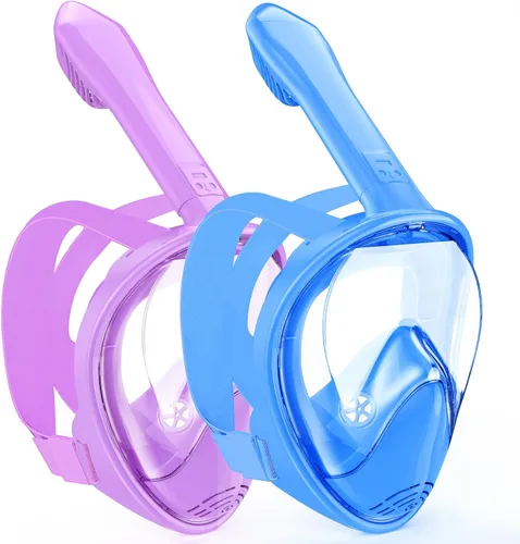 Miniatura 14 de Kids Snorkel Mask Full Face, Snorkeling Gear for Kids with Camera Mount, 180 Degree Panoramic View Snorkeling Set Anti-Fog Anti-Leak