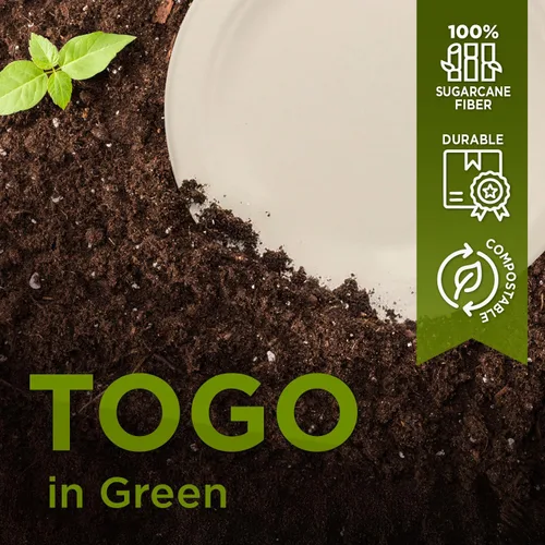 Miniatura 3 de Karat Earth Platos de papel desechables compostables de 6 pulgadas, paquete de 1000
