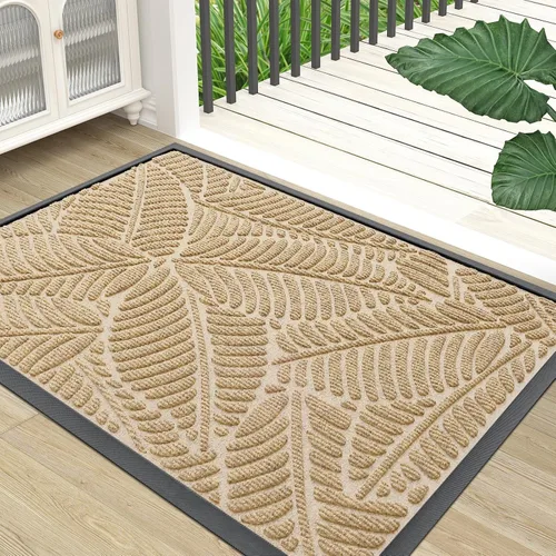 Miniatura 24 de Colorxy Tapete Impermeable para Puerta, Tapete Interior Frontal de Goma Natural Resistente, Tapetes para Puerta de Perfil Bajo Antideslizante