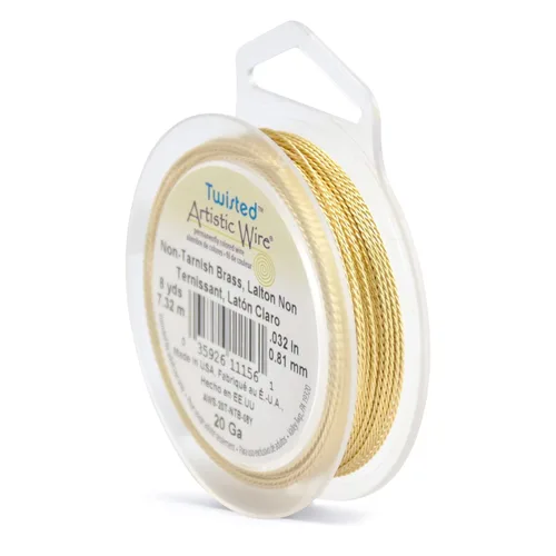 Miniatura 9 de Artistic Wire, Alambre de cobre de color resistente al deslustre calibre 20 / 0.032 in, torsión redonda, color latón antiguo, 8 yd / 24.0 ft