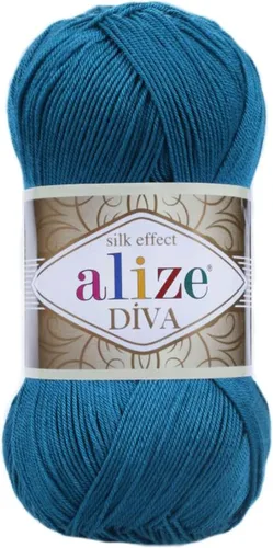 Miniatura 43 de Alize Diva Silk Effect 100% hilo acrílico de microfibra, 1 madejas de bola de 3.53 oz 383yds color (1 - crema)