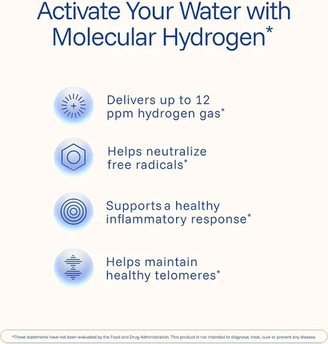 Miniatura 5 de ProHealth Tabletas de agua de longevidad de hidrógeno molecular Clínicamente estudiado Probado por terceros 80 mg, 30 tabletas
