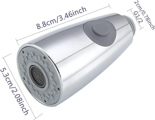 Miniatura 4 de Cabezal rociador de grifo abatible, ángulo simple para fregadero de cocina, cabezal de boquilla rociador de manguera extraíble, pieza de repuesto