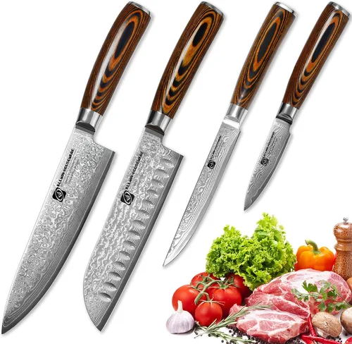 Miniatura 9 de Cuchillo de chef profesional de Damasco, 67 capas hecho a mano de 8 pulgadas, cuchillo de chef de Damasco, VG10 Super Steel Core