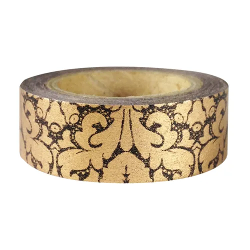 Miniatura 2 de Wrapables Damasco japonés washi cinta adhesiva - hoja vintage negra Negro Hoja Vintage