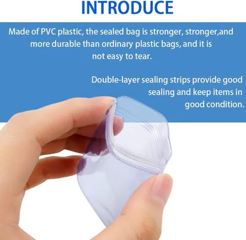 Miniatura 2 de DOERDO - 100 bolsas de plástico transparente de PVC para joyas, antioxidación, con cremallera, antideslustre, para embalaje, joyas, aretes, anillos