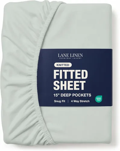 Miniatura 10 de Lane Linen Sábana Ajustable Individual Solamente - Sábana Inferior Individual de Punto Elástico en 4 Direcciones con Bolsillos Profundos - Se Adapta