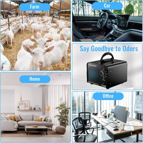 Miniatura 5 de Generador de ozono 98,000 mg/h, eliminación de olores de máquina de ozono comercial, máquina de ozono de alta capacidad, generador de ozono