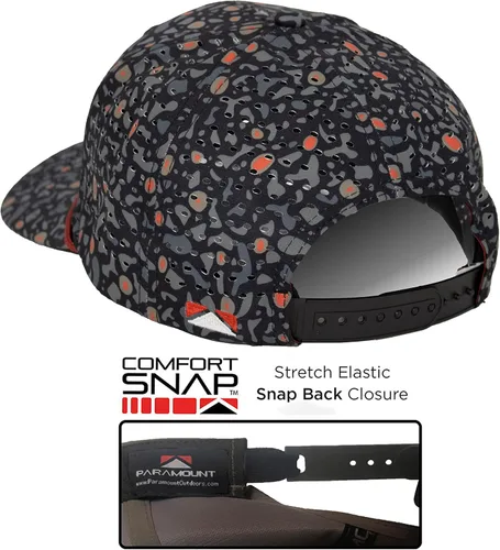 Miniatura 2 de Paramount Outdoors Big Foot Squatch Gorra de rendimiento para pesca con cuerda, perforación láser, cierre de presión Negro