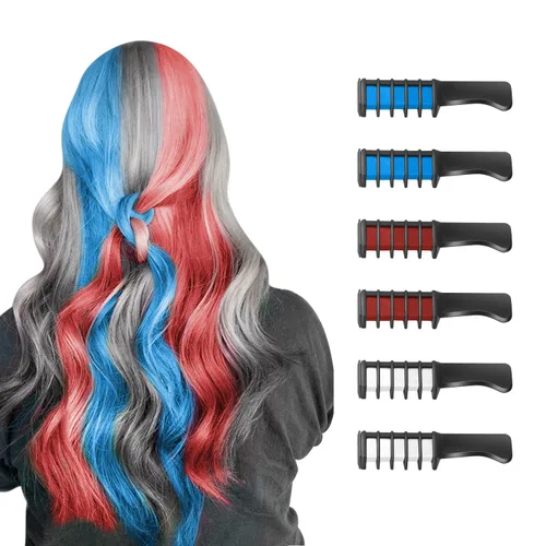 Miniatura 15 de MSDADA Nuevo peine de tiza para el cabello, tinte temporal para niñas y niños con cabello de color claro, tiza lavable para niñas de 4, 5, 6, 7, 8