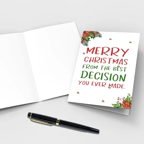 Miniatura 3 de Qiliji Tarjeta de Navidad romántica para él y ella, divertida tarjeta de Navidad para marido, esposa, novio y novia, regalo de tarjeta de Navidad
