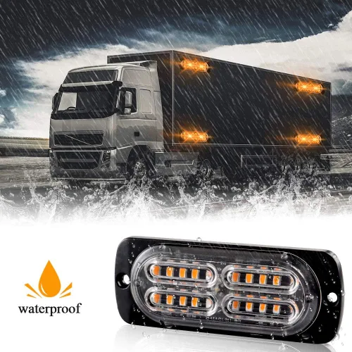 Miniatura 6 de Barra de Luz LED Estroboscópica de Emergencia Súper Brillante de 12-24V con 20 LED, Advertencia de Precaución y Peligro para Construcción
