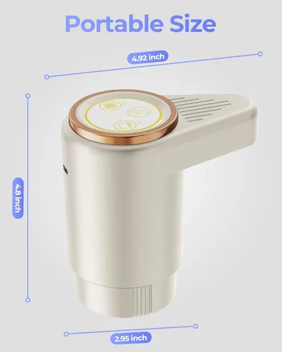 Miniatura 7 de Bomba de jarra de agua para botella de 5 galones, dispensador de carga eléctrico portátil USB-C, motores duales potentes, flujo rápido, se adapta a