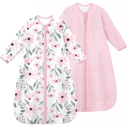 Miniatura 16 de Yoofoss TOG 1.5 - Saco de dormir de forro polar para bebé de 18 a 24 meses con puntos de felpa, manta para bebé con cremallera de 2 vías, saco