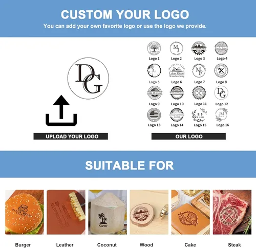 Miniatura 3 de KAINSY Hierro de Marcar Personalizado para Madera, Hierro de Marcar de Metal Duradero con Logo Personalizado para Quemar Madera, Sellar Cuero