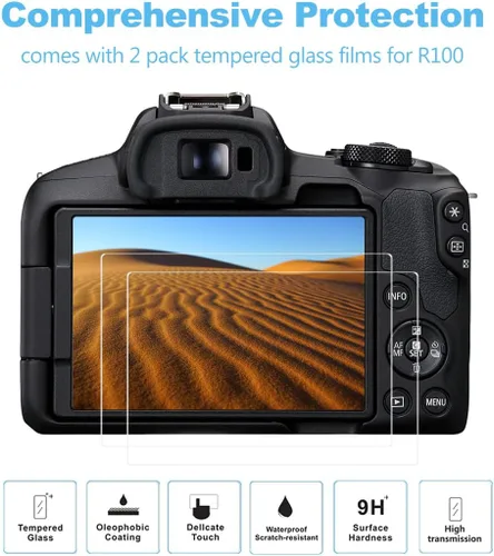 Miniatura 3 de Pocoukate Funda para cámara Canon EOS R100, cubierta protectora de silicona suave con protector de pantalla EOS R100, Accesorios para cámara sin