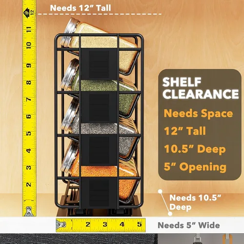 Miniatura 3 de SpaceAid Organizador de especias extraíble con 20 frascos, organizador de condimentos deslizante de servicio pesado para gabinetes de cocina
