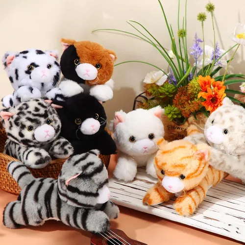 Miniatura 4 de Libima 8 piezas de animales de peluche de gato a granel de 8 pulgadas, gatitos de peluche, animales de gato, regalos de carnaval, regalos de fiesta