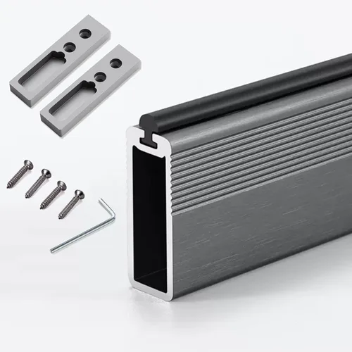 Miniatura 2 de Aluminio Armario De Ropa De Barra, Barra De Armario Armario De Ropa De Barra, Barra De Armario Gris Dorado, Barra De Colgador De Pared Con Soportes