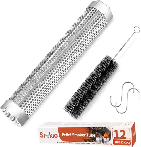 Miniatura 5 de Tubo de humo para ahumador de pellets de 6 pulgadas, acero inoxidable para ahumador de pellets, accesorios para ahumadores calientes o fríos