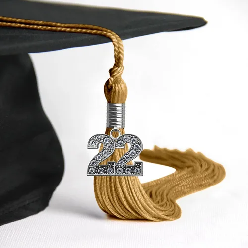Miniatura 4 de Endea Graduation Borla de un solo color con dije de plata brillante (oro antiguo, 2022)