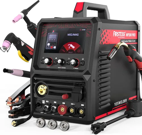 YESWELDER MP200-PRO Soldador y cortador de plasma Combo, MIG/Pulso MIG/Núcleo de flujo/Levantamiento TIG/Pulso TIG/Stick/Pulse Stick/CORT/Spool Gun