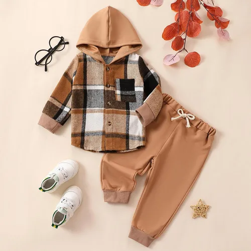 Miniatura 277 de Conjunto de ropa de otoño e invierno para bebé y niño, sudadera larga con capucha y pantalones para niños pequeños, 6, 12, 18, 24 meses, 2T