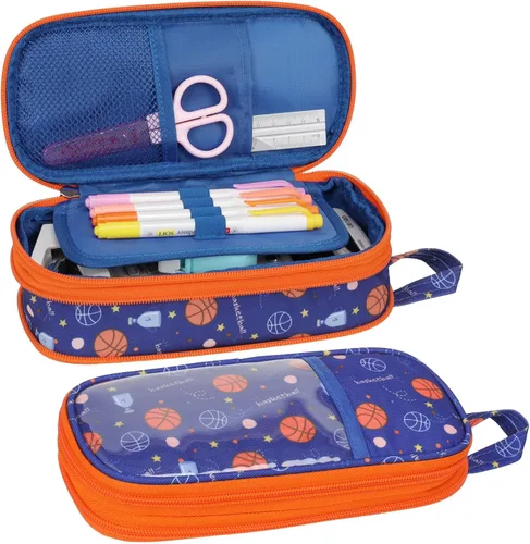 Miniatura 23 de Bagseri Pencil Case for Kids - Expandable Pencil Case for Boys Pencil Pouch Pencil Box Organizer Cute Pencil Bag for Student School, Black Football