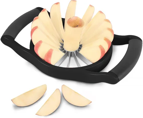 Miniatura 13 de Newness - Cortador de manzana extra grande de 5.12 pulgadas, cortador de manzana resistente de 16 rebanadas, descorazonador de manzana duradero, Rojo