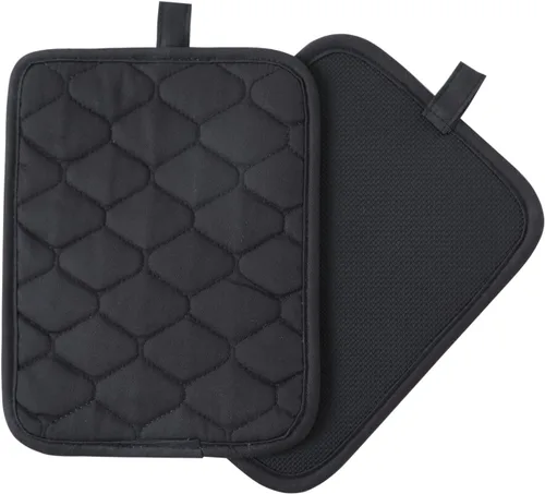 Glynniss Soporte antideslizante para ollas de cocina, juego de almohadillas calientes de algodón para horno con neopreno resistente al calor 450F,