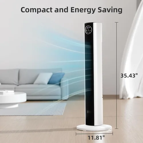 Miniatura 6 de Antarctic Star Ventilador de Torre Portátil Ventiladores de Piso Oscilante 85° Ventilador Silencioso de Enfriamiento Temporizador 12H Control Remoto
