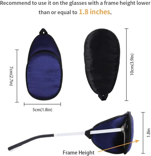 Miniatura 4 de eZAKKA Parches para ojos para adultos, parche para gafas, parche de seda para ojo perezoso, ambliopía, estrabismo y después de la cirugía