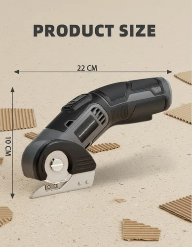 Miniatura 5 de 4V - Tijeras eléctricas inalámbricas, cortador giratorio ligero con 2 cuchillas y carga USB, para cortar cartón, tela, cuero, alfombra, plástico