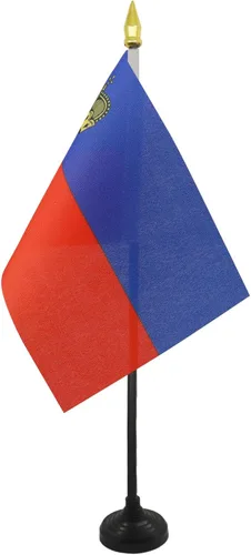 Miniatura 42 de AZ FLAG Bandera de mesa de Albania de 4 x 6 pulgadas - Bandera de escritorio albanesa 5.9 x 3.9 in - Tapa de lanza dorada