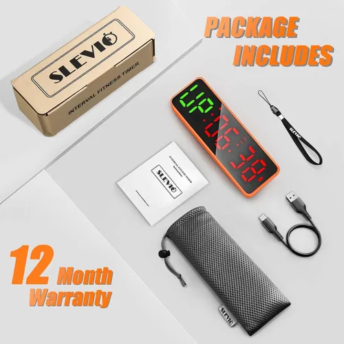Miniatura 5 de Reloj Temporizador de Gimnasio Pequeño Cronómetro Magnético Temporizador de Intervalos de Entrenamiento, Pantalla Digital LED Grande, Accesorios