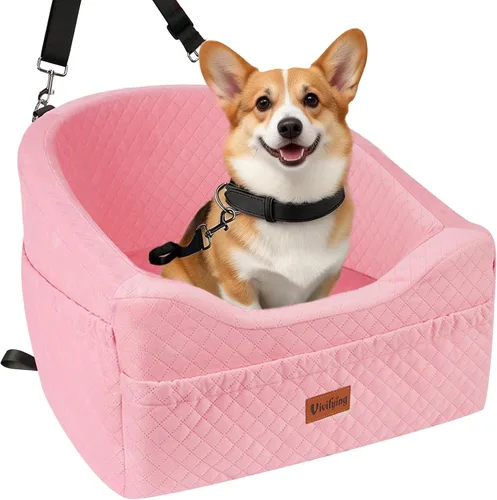 Miniatura 11 de Asiento de coche para perros Vivifying para perros pequeños y medianos, asiento elevador desmontable y lavable para mascotas de hasta 30 libras