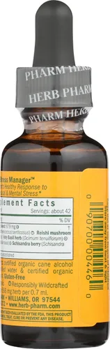 Miniatura 2 de Herb Pharm Administrador del estrés: Tintura adaptogénica de apoyo al estrés, Rhodiola Rosea, extracto de albahaca sagrada, extracto de hongo