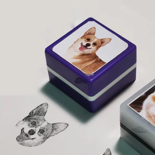 Miniatura 11 de Sello personalizado para retrato de mascota, sello de cara de mascota personalizado, sello de tinta personalizado, Ta personalizado, sello para Verde