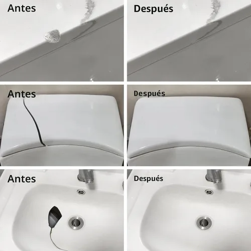 Miniatura 3 de Kit de reparación de bañera, color blanco, kit de reparación para ducha de fibra de vidrio y fregadero de porcelana, kit de reparación