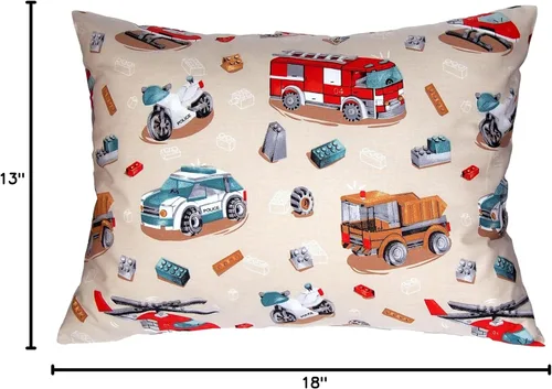 Miniatura 3 de Funda de almohada de algodón para niños pequeños de 13 x 18 pulgadas - Funda de almohada de policía para niños, funda de almohada de viaje pequeña
